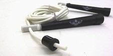 Black 10' Cord Speed Jump Rope DOUBLE Adjustable Locks Crossfit Indoor Outdoor