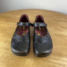 Earth Shoes Women Echelon Black Leather Mary Jane Square Toe Lug Sole Size 6.5 B