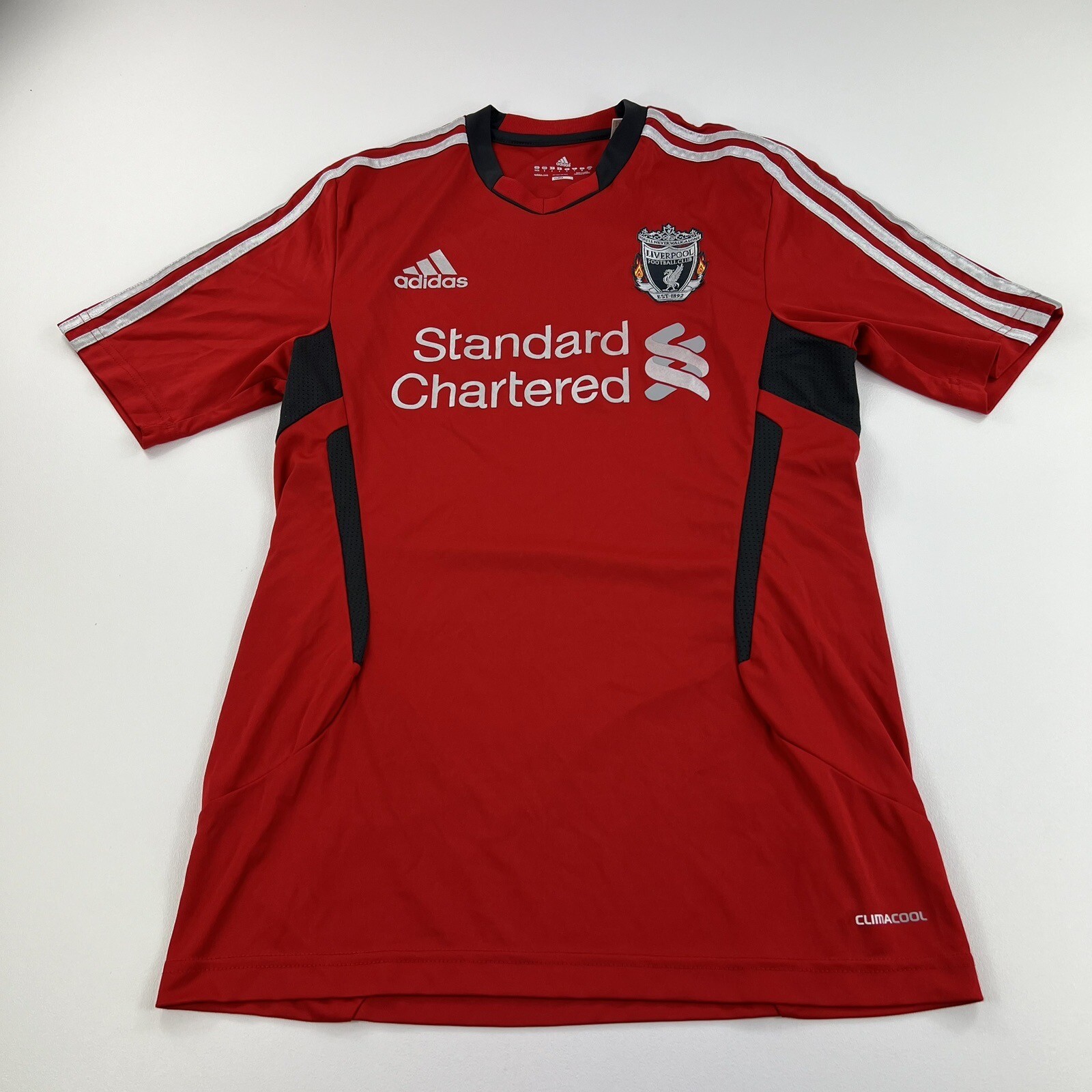 VTG Adidas Liverpool Home Jersey Y2K Red 2011 Standard Chartered Size Small
