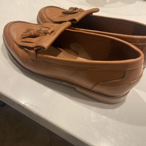ASOS Kilte Loafers w/ Tassels Tan Leather Sz7 Very Good Condition Made In India - Picture 3 of 11