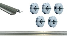 Schiebetor Laufschiene Set mit Rollen Bodenlaufschiene Schiene mit Rolle Tor