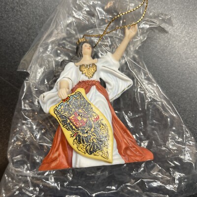 Anheuser Busch 1993 Collector Christmas Ornament Woman With Shield With Box 3''