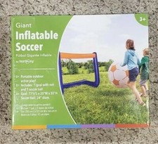 GIANT Inflatable Soccer Ball with Goal Portable 77x35x55  New 