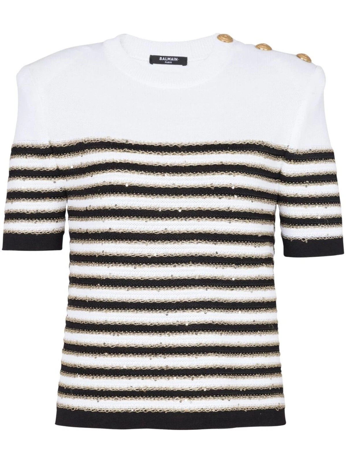 Balmain — Balmain button-detail knitted top SZ 42 44 46 36 40
