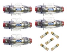 LOT of 5 MARINE AGU IN LINE FUSE HOLDERS 4 8 10 GAUGE 5PCS FREE 60 AMP FUSES