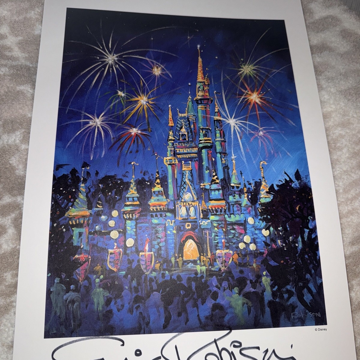 D23 Disney Castle Litho Print Disneyland Signed Eric Robison WDW