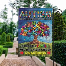 Autism Awareness Garden Flag, Autism Tree Grow Your Awareness Double-sided Flag