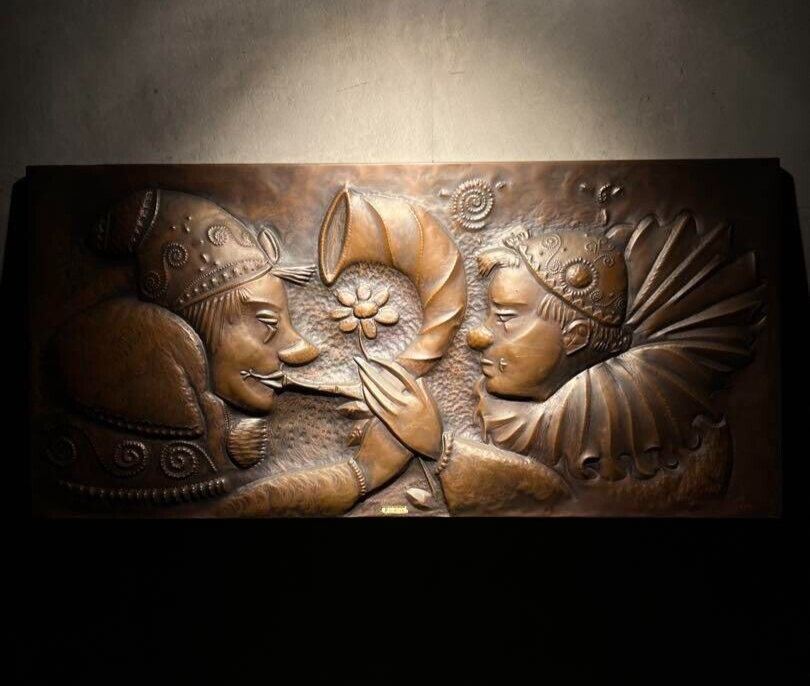 他の方発送×イタリア製【STUDIO CELLINI】 Bronze Clown STUDIO CELLINI Bronze Artwork Copperplate Engraving- The Clowns