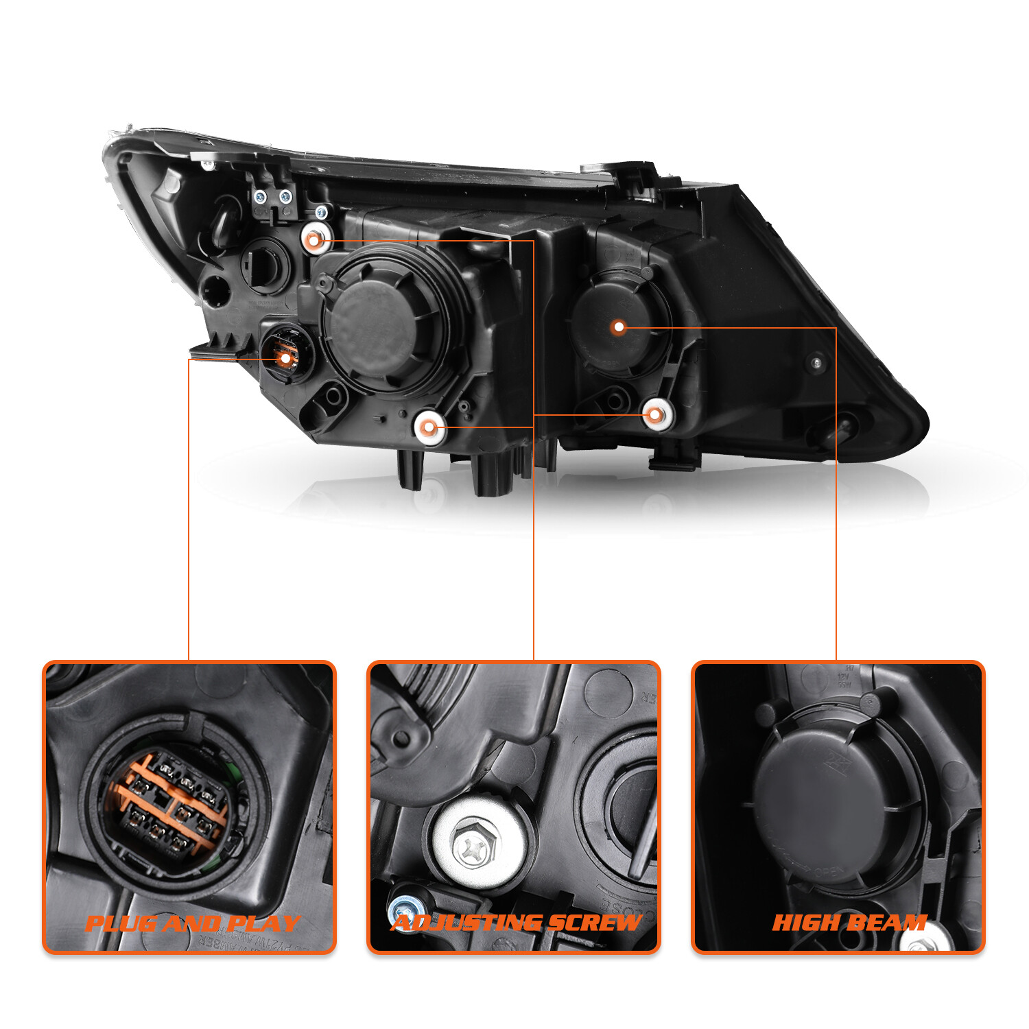 For 2014 2015 Kia Sorento EX SX LED DRL Projector Headlights Left+Right Headlamp