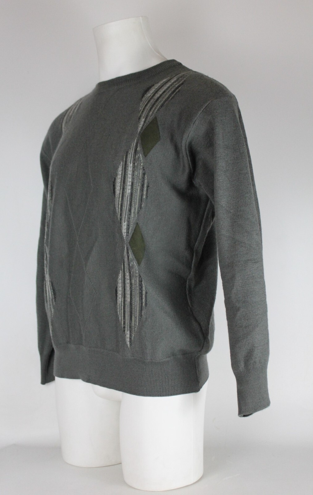 Mens Gabicci Jumper Size Large Vintage Grey Pullover Long Sleeves image 6