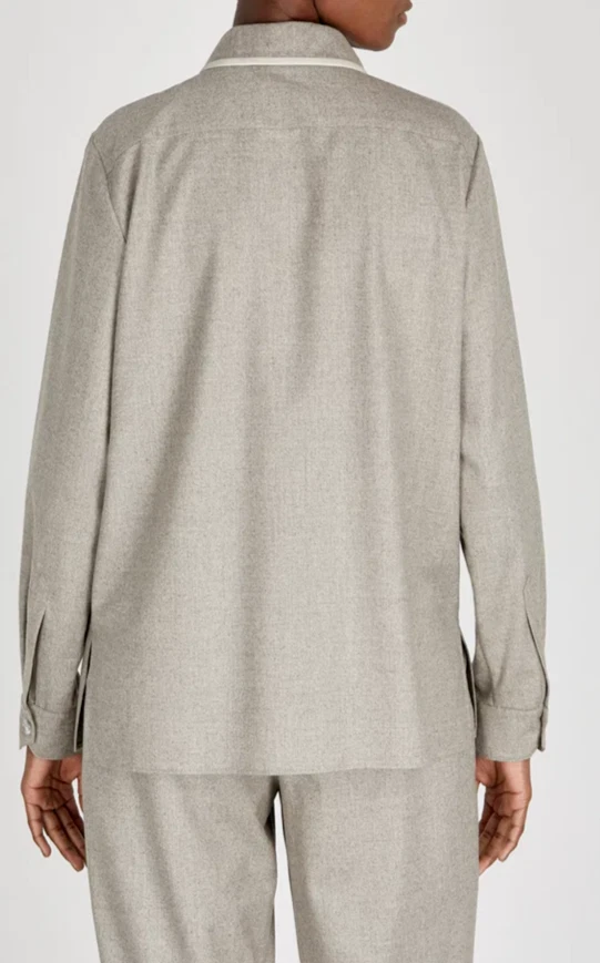 Camisa Blusa Top Stella McCartney Talla UK 10 Ariel 100% Lana Calce Relajado - Gris Foto 3 de 4