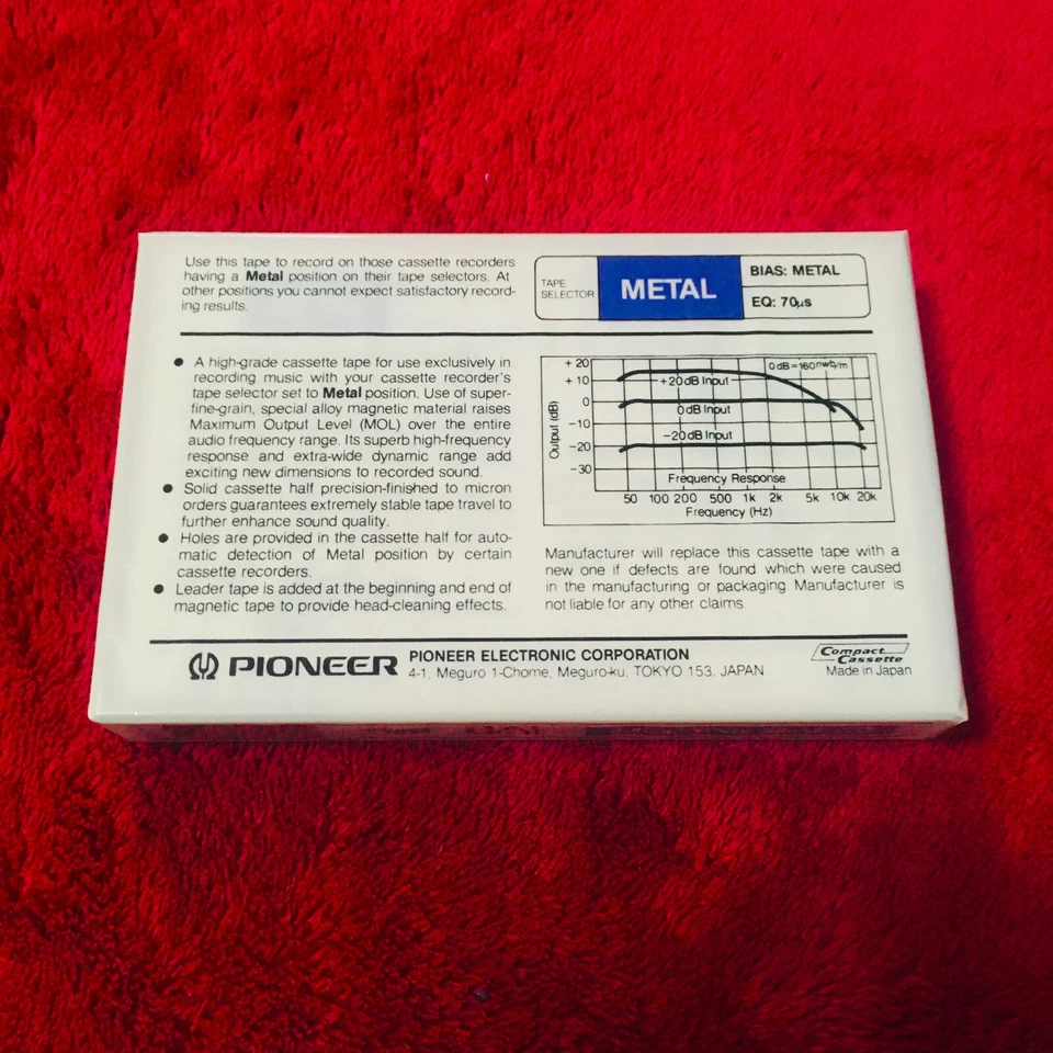 cassette tape Pioneer M1 46 metal Original New and sealed ORIGINAL - Imagen 2 de 4