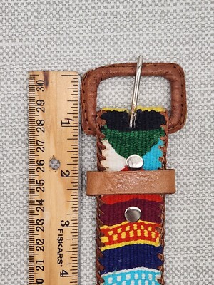 Unbranded Size 38 Belt Southwestern Boho Textile Leather  display picture 2