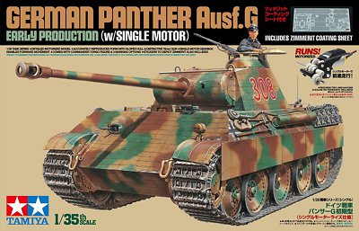 Tamiya 30055 1/35 German Tank Panther Ausf.G Early with Single Motor from Japan