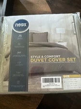 Nestl Light Grey Duvet Cover Queen Size - Soft Queen Duvet Cover Set, 3 Piece
