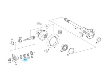 Genuine MERCEDES SPRINTER 906 Tapered Roller Bearing Rear Axle 