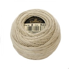 DMC Pearl / Perle Cotton Thread Balls Size 8 LIGHT BEIGE GREY 822