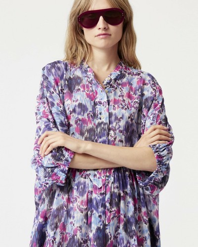 Isabel Marant Etoile Femmes Mazea Imprimé Floral Coton Kimono Robe Taille L 36 - Photo 4 sur 12