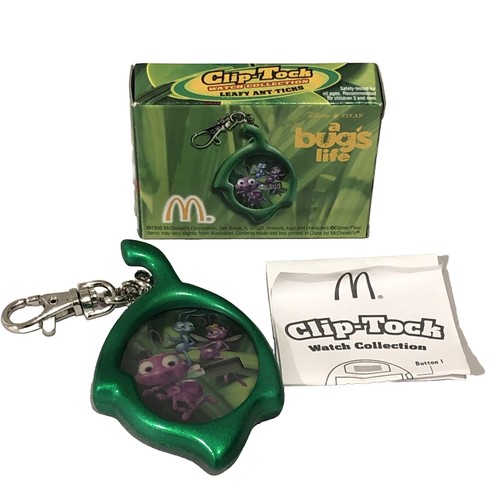 Mcdonalds Disney Toy Watch Bugs Life Clip Tock Vintage 1998 Pixar Happy ...