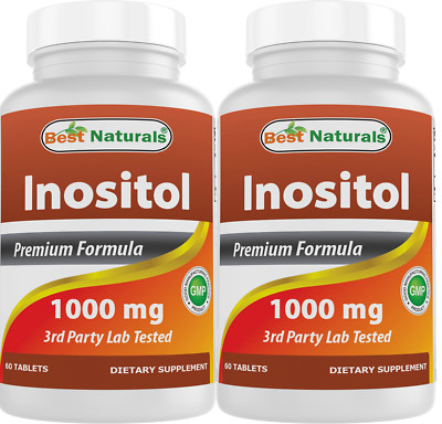 2 Pack Best Naturals Inositol 1000 mg 60 Tablets *Liver Detoxification*