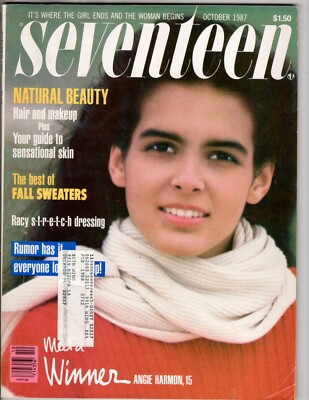 Vintage Seventeen Revue October 1987 Angie Harmon 15 Natural Beauty Winner!