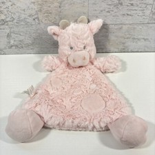 Demdaco Baby Giraffe Girl Lovey Plush Pink Rattle Cow Spots Security Blanket 13"