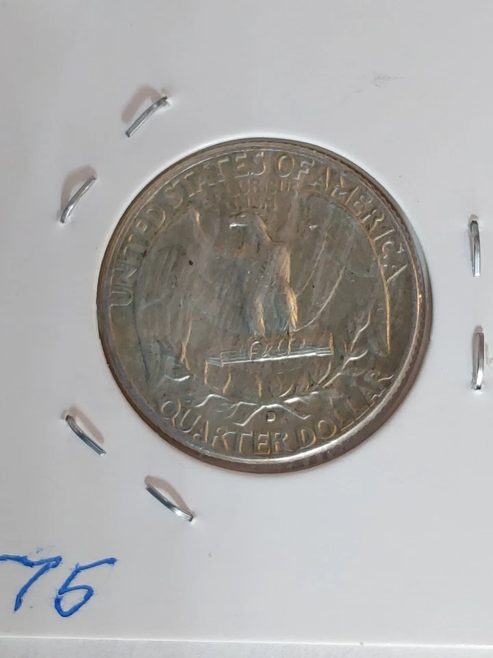 1964  Wahington Quarter Error-Filled In D And Double Die Silver Ungraded - Image 2 of 2