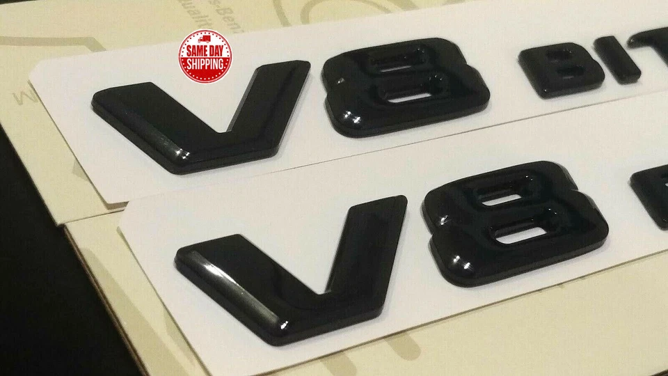 2X Insignia de calcomanía lateral negra V8 biturbo AMG para Mercedes-Benz GLS350 GLS63 AMG Foto 3 de 4