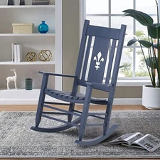 Patio Rocking Chair Rocker Deck Outdoor Wood Porch Rocking Chair Furniture Gray
