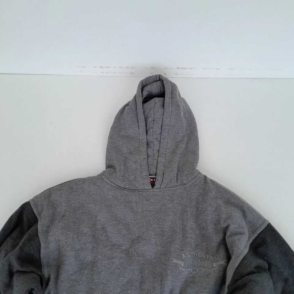 US LAUNDRY Sudadera con Capucha Grande Gris Para Hombre Sudadera con Capucha Logo Acolchada Foto 2 de 4