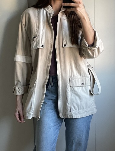 Jaeger Canvas Jacke Parka beige abnehmbare Ärmel Gr. M - Bild 2 von 22