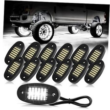 White Rock Lights 6000K Pure White 36 LEDs SMD Chips Super Bright Neon 12 Pods