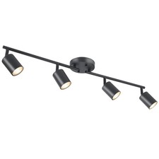 Led 4 Light Track Lighting Kit Black 4 Way Ceiling Spot Lighting Flexibly Rotata