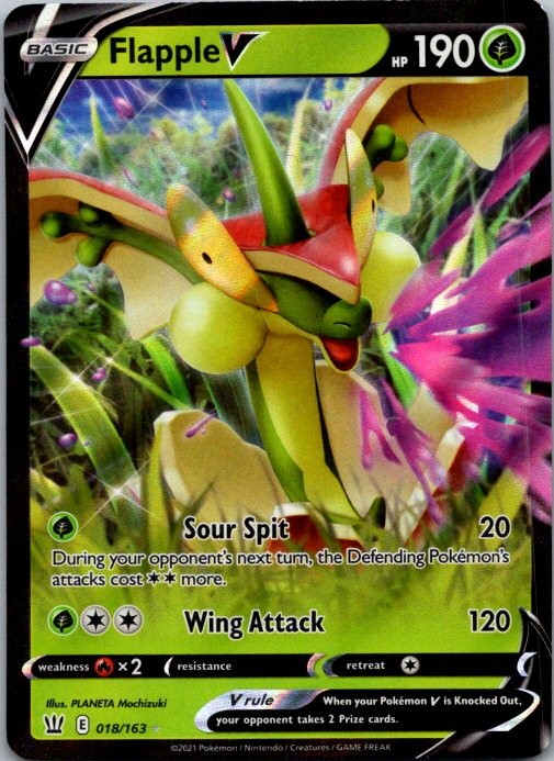 Flapple V SWSH05: Battle Styles 018/163 NM Holo