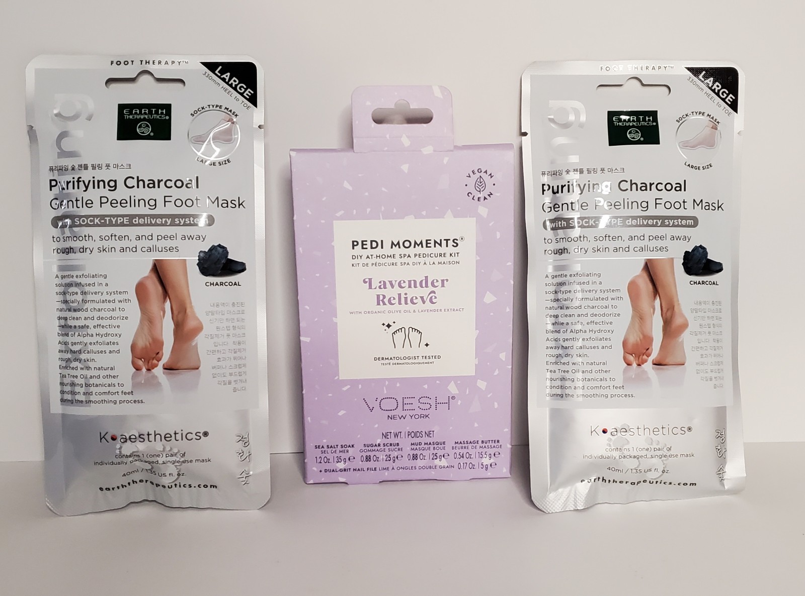 Earth Therapeutics Foot Mask + VOESH Pedicure Kit Spa Bundle