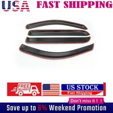 For 2004-08 Ford F150 Supercrew Cab Window Visor Rain Guard Wind Deflectors