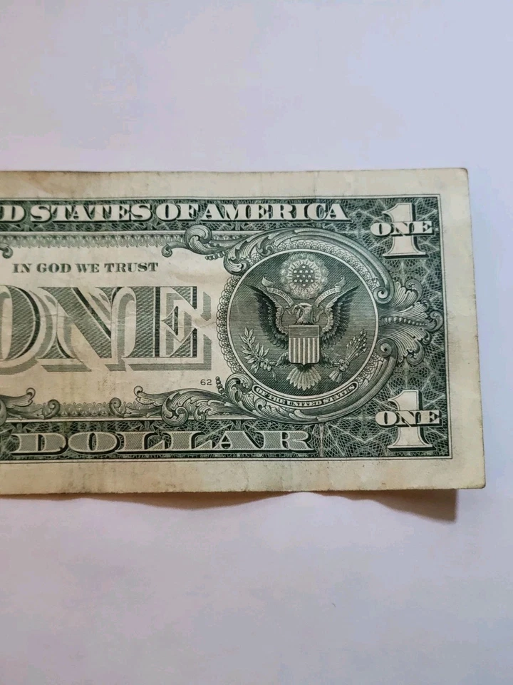 July 10th 1980 Birthday Day Note Fancy Serial Number One Dollar Bill L19800710D - Image 4 of 4