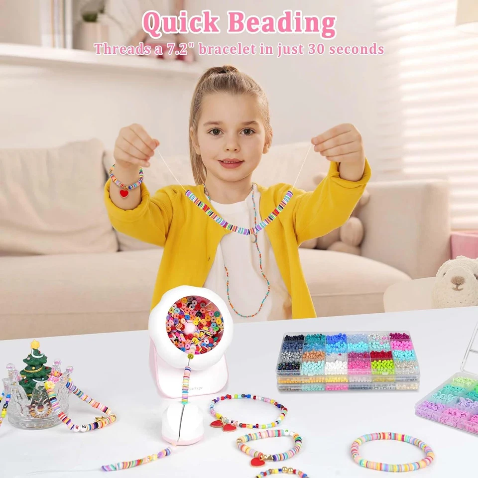 Clay Bead Spinner and Seed Bead Spinner, 2-In-1 Electric Bead Spinner for Jewelr Foto 3 de 4