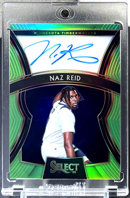 ( /99 ) Naz Reid 2019-20 Select RC Rookie Signatures Green Prizm On Card Auto