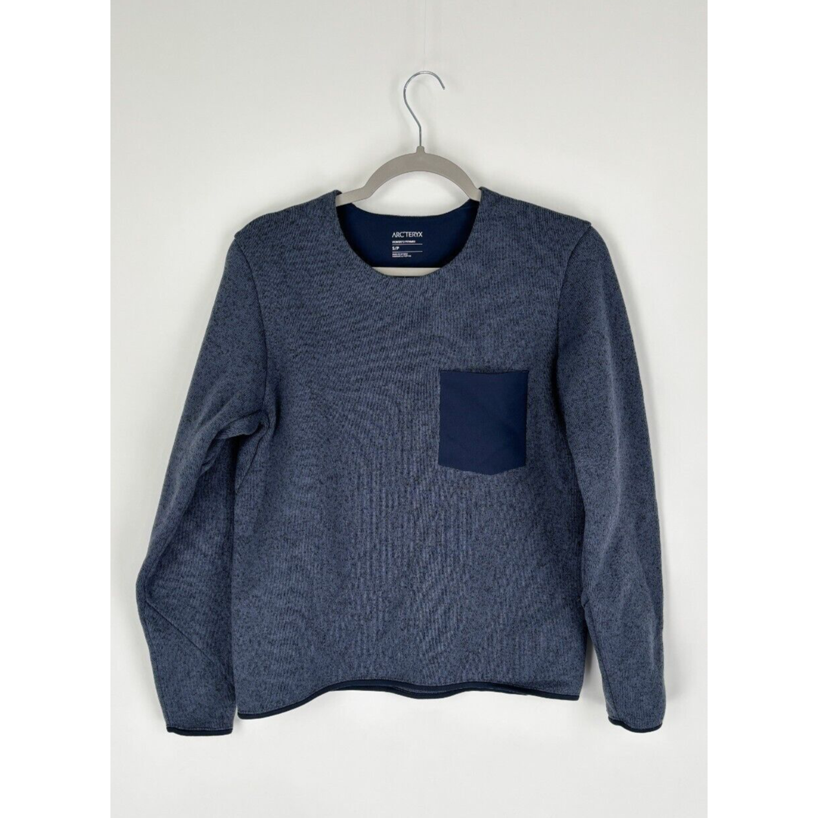 ARC'TERYX Maglione pullover Arcteryx donna blu covert manica lunga tasca petto taglia small