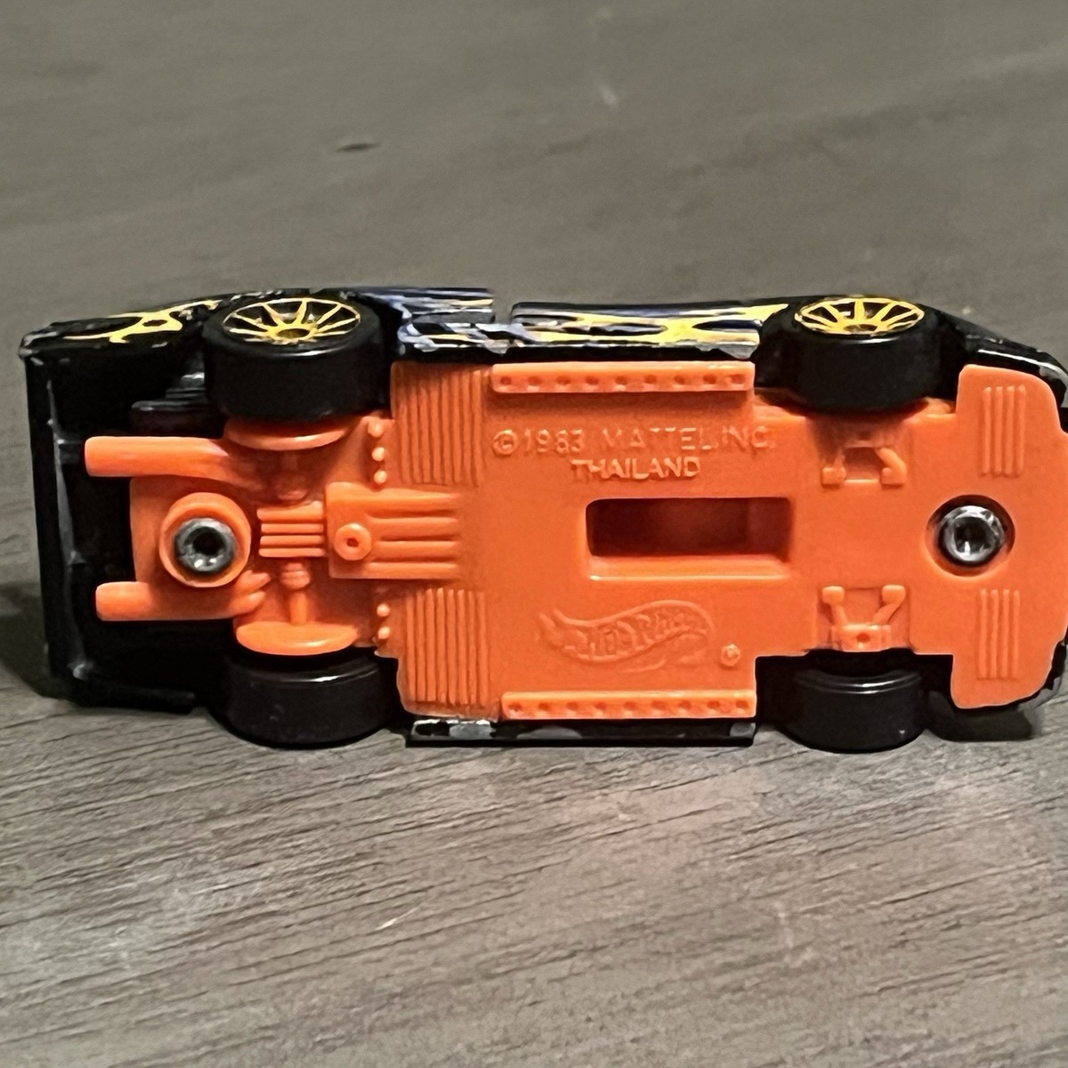 Hot Wheels 1983 2 Solaire CX4 Black Orange Flames Diecast Car