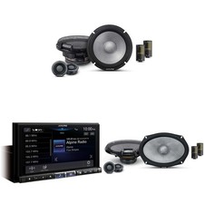 Alpine ILX-507 Multimedia Receiver Bundle with 6.5" & 6x9" R2 Speakers
