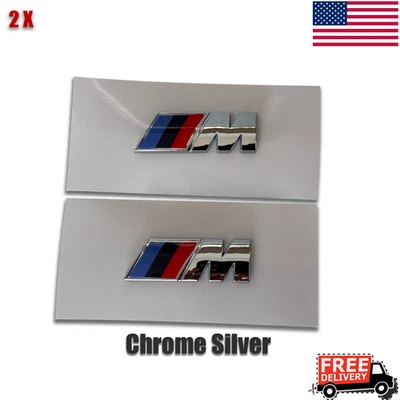 BMW M-Performance Fender Emblem Badge - Chrome Silver (2 pack)-NEW - Bild 1 von 2