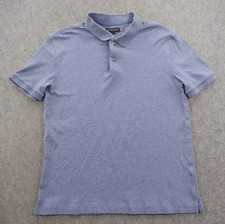 Banana Republic Polo Shirt Large Blue Short Sleeve Cotton Luxe Touch Performance
