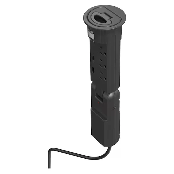 Mooreco Outlet Strip, Surge, USB, 4 5-15R, 5-15P, 10 ft., Black 66666 Mooreco - Image 2 of 2