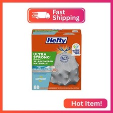 Hefty Ultra Strong 13 Gallon Trash Bags, Tall Kitchen Trash Bags Made with Recov