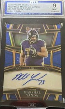 2022 Panini Select Signatures Blue Prizm #SSP-MAY Marshal Yanda ISA 9