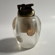 Vintage United Lucite Table Lighter with Old Embedded Us Coins Made In USA Rare