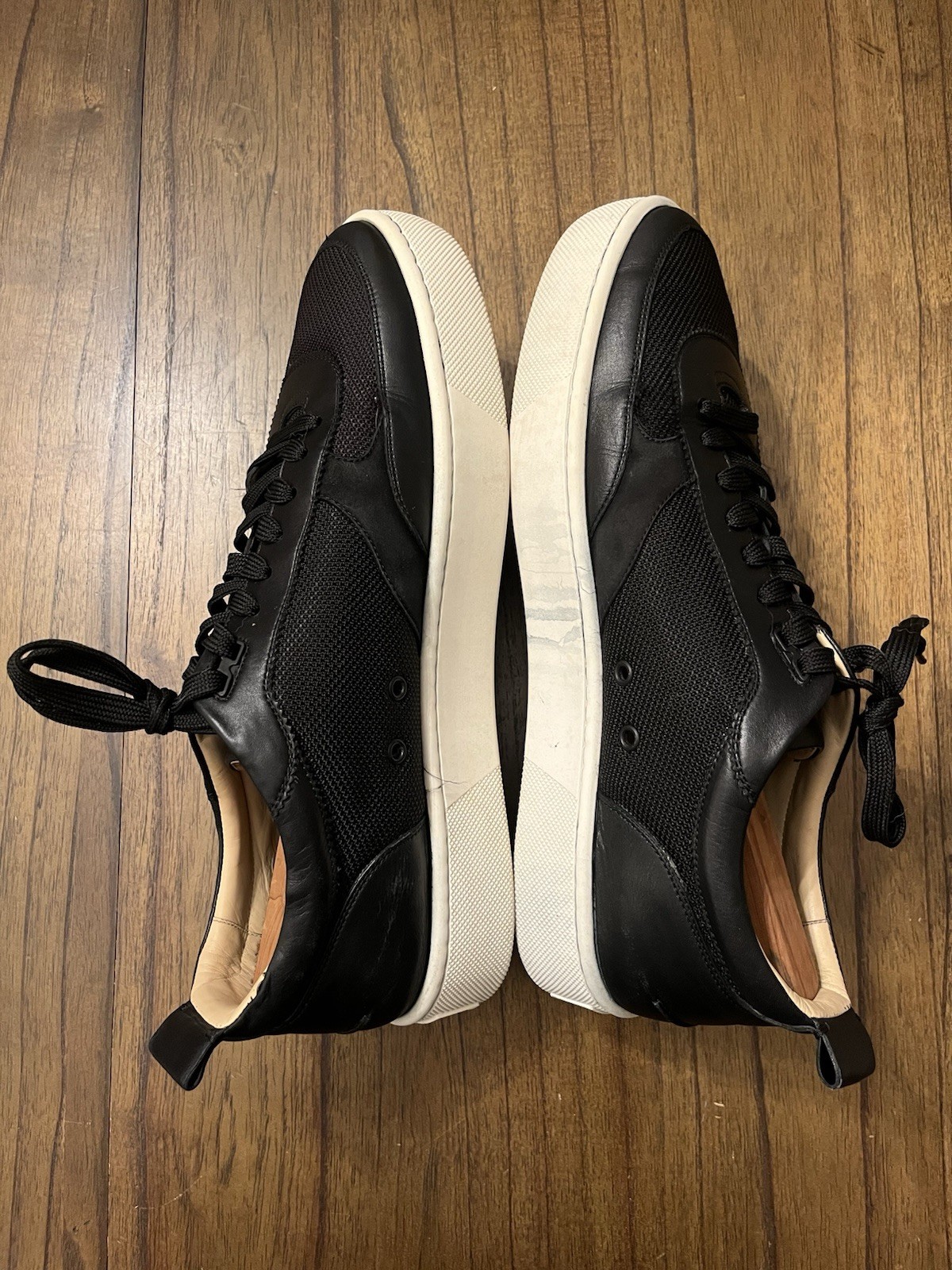 Christian Louboutin Black Leather and Mesh Happyrui Low Top Sneakers Size 13 US image 6