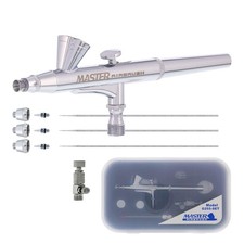 Master Airbrush G255 Dual-Action Gravity 3-Tip Fine Multi-Purpose Set